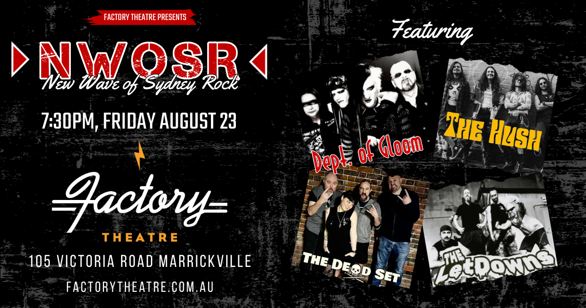 New Wave of Sydney Rock announced @ Factory Theatre on Fri Aug 23